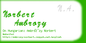 norbert ambrozy business card